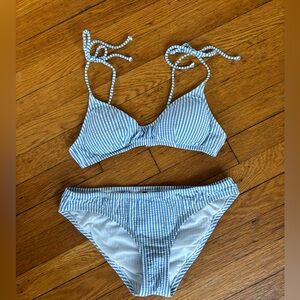 J Crew Seersucker Bikini XS